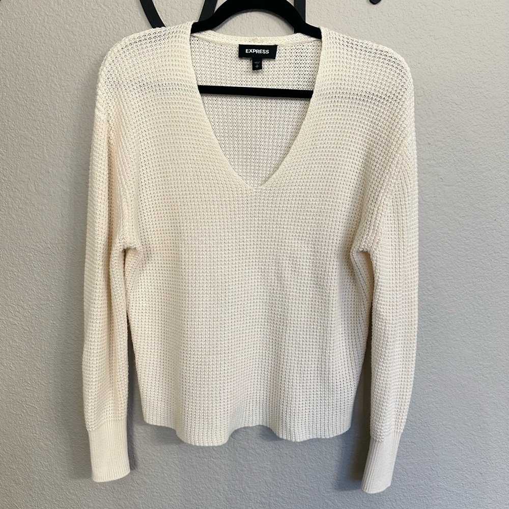 Express small v-neck knit sweater